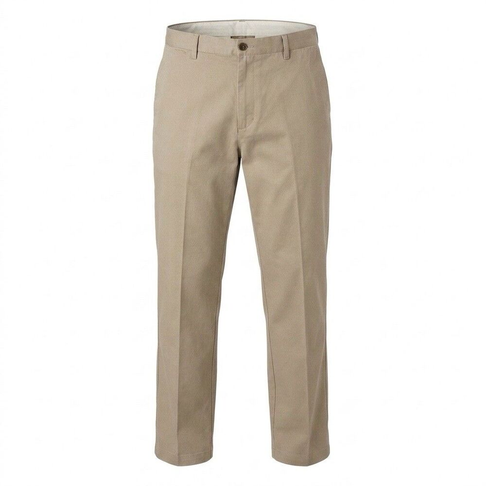 Dockers Men's Pants 40x32 Beige Flat Front Starched Straight Leg Mid Rise